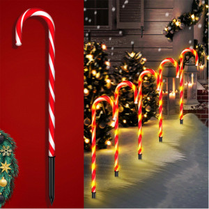 Set 5 Acadele decorative luminoase pentru craciun, Incarcare solara, Alb Cald