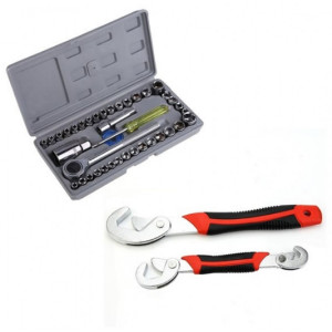 Set doua chei universale + Trusa completa cu 40 chei tubulare