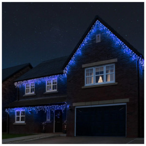 5 + 1 Gratis, Instalatie franjuri, 48 metri, 1200 LED-uri, Albastru