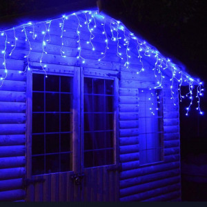 Instalatie de Craciun tip franjuri, 36 metri lungime, 900 LED ALBASTRU