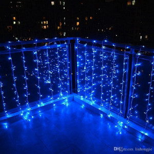 Instalatie de Craciun Tip Perdea 5 m x 1 m, 240 LED ALBASTRU
