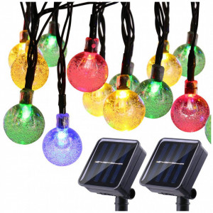 Instalatie solara Globulete Cristal LED, 100 led, Multicolor