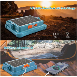 Lampa proiector solar, 100W, acumulator incorporat 19200 mAh