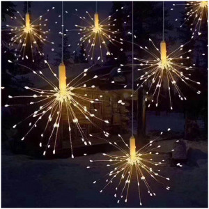 Set 2 x Instalatie artificii 240 LED, Alb Cald