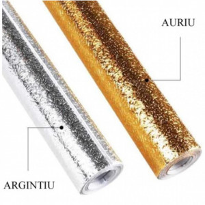 Folie de aluminiu autoadeziva bucatarie, dimensiune 300 cm x 60 cm