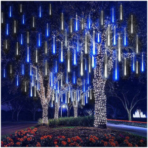 Instalatie de Craciun tip turturi iluzia unor turturi de gheata in topire 320 LED 8 turturi x 40 LED, lungime turture 50 cm, putere 6W, albastru 7003B