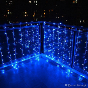 Instalatie de Craciun Tip Perdea 3 m x 3 m, 400 LED Albastru
