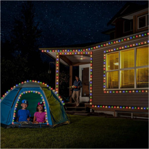 Instalatie liniara de exterior, tip banda cu led turnat, 50 metri, 400 led, jocuri de lumini, Multicolor