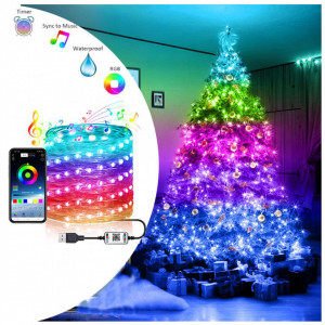 Instalatie RGB 100 Led, 10 metri, aplicatie bluetooth