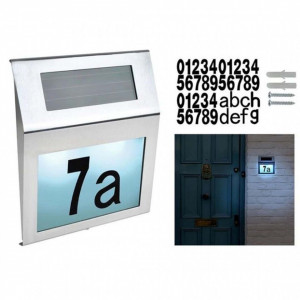 Numar de casa LED, incarcare solara