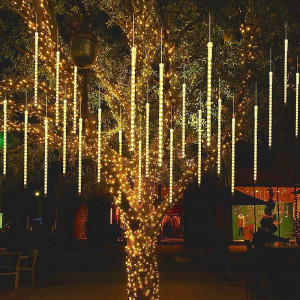 Set 16 Turturi curgatori + Instalatie franjuri 16 metri, 400 LED-uri, Alb Cald