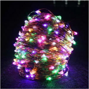 Ghirlanda solara de exterior, 100 led, Albastru