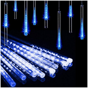 Instalatie 24 turturi luminosi, efect de ninsoare, LED ALBASTRU