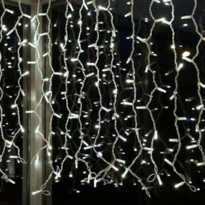 Instalatie de Craciun Tip Perdea 5 m x 1 m, 240 LED ALB RECE
