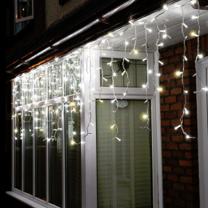 Instalatie franjuri 21 metri, 600 LED Alb Rece