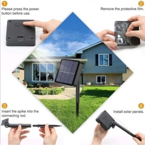 Instalatie sir solar LED pentru exterior cu incarcare solara