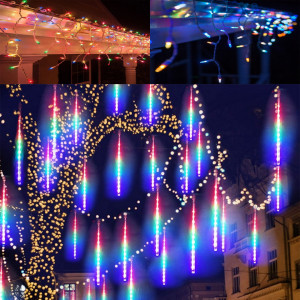 Set 16 Turturi curgatori + Instalatie franjuri 16 metri, 400 LED-uri, Multicolor