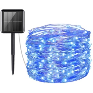 Ghirlanda solara, 100 led, 10 m, Albastru