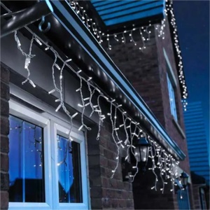 Set 6 x Instalatii franjuri cu FLASH, 60 metri, 1200 LED-uri, Alb Rece, Interconectabile