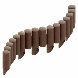 Bordura de gradina din PVC, culoare maro, 1.4 metri