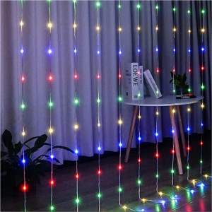 Instalatie tip banda cu led turnat, perdea 8m x 1m, 384 led, exterior, interconectabila, Multicolor
