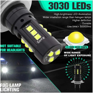 Set 2 Becuri Auto H7, 15 LED smd /bec, 80W