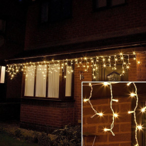 Set 4 x Instalatie franjuri cu FLASH, 50 metri, 1000 LED-uri, Alb Cald