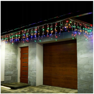 Instalatie perdea franjuri, model turturi interconectabili, 40 metri, 960 LED, Multicolor