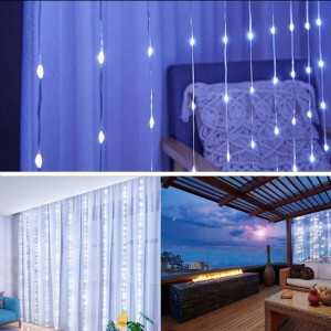 Instalatie tip banda cu led turnat, perdea 8m x 1m, 384 led, exterior, interconectabila, Alb Rece