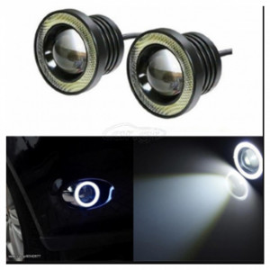 Set 2 proiectoare auto LED, lupa, Angel Eyes, 64 mm
