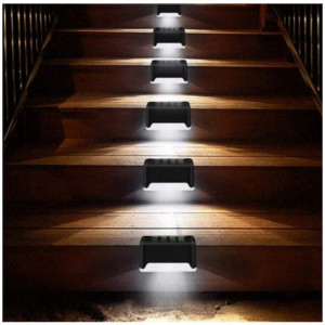 Set 8 lampi solare pentru trepte sau terase, senzor de lumina