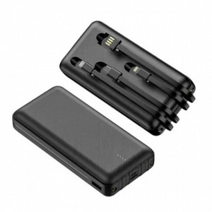 Baterie externa 10.000 mAh, 4 in 1 - USB, Lightning, MicroUSB, USB-C    Design modern si ergonomic, cu un ecran complet de sticla si cu afisaj LED.  Display LED Capacitate: 10.000 mAh port USB pentru incarcarea telefonului sau a altor dispozitive Greutate
