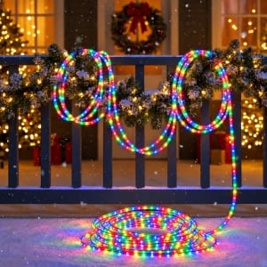 Furtun luminos LED 20 metri cu jocuri de lumini, diverse culori