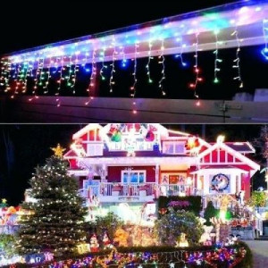 Set 3 x Instalatie franjuri , 36 metri lungime totala, 900 LED MULTICOLOR