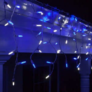 Instalatie perdea cu franjuri inegali, lungime 4 m, 100 LED-uri Albastre