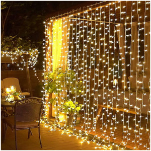 Instalatie de Craciun Tip Perdea 3 m x 3 m, 400 LED Alb Cald