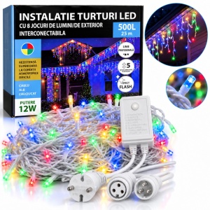 instalatie franjuri 25 metri multicolor