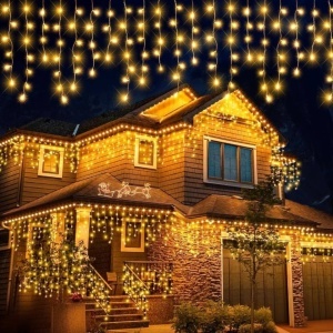 Instalatie exterior, turturi cu FLASH, 25 metri, 500 LED Alb Cald