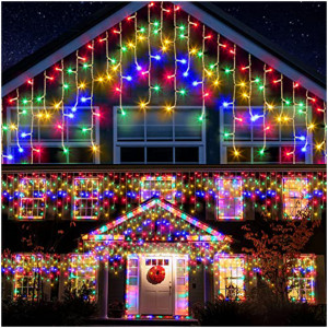 Instalatie franjuri, 60 metri, 1500 LED-uri, Multicolor