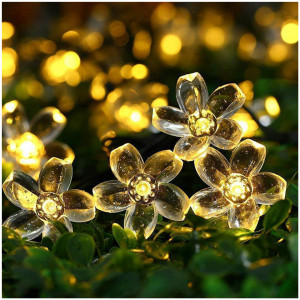 Instalatie solara floare de cires japonez Sakura, 100 led, Alb Cald