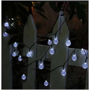 Instalatie solara Globulete Cristal LED, 150 led, Alb Rece
