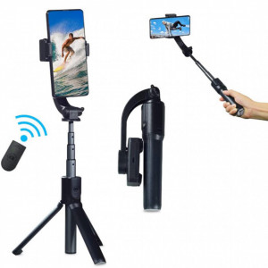 Selfie stick, cu telecomanda, trepied si stabilizator, Smart Gimball