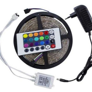 Set 2 x Banda LED, cu telecomanda si joc de lumini