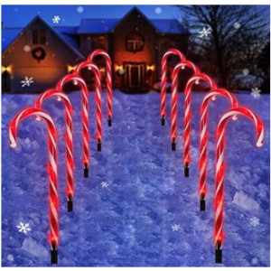 Set 5 Acadele decorative luminoase pentru craciun, Incarcare solara, Multicolor