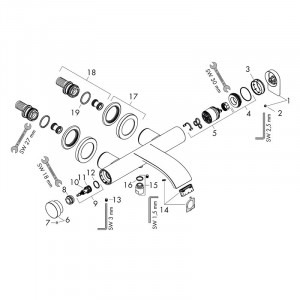 Baterie cada - dus, Hansgrohe, Vivenis, negru mat - Img 3