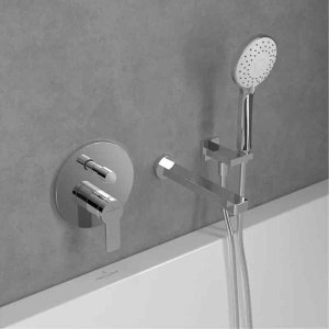 Baterie cadă-duș Villeroy&Boch, Architectura, montaj încastrat, parte vizibilă, crom - Img 3