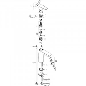 Baterie de lavoar cu ventil, Hansgrohe, Talis E 110, Crom - Img 2