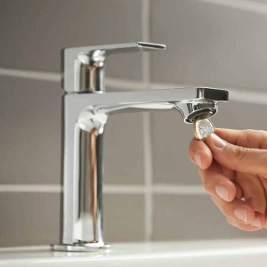 Baterie de lavoar Hansgrohe, Rebris E 110, CoolStart, fără ventil, crom - Img 4
