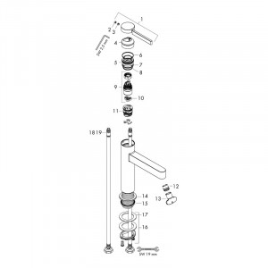 Baterie inalta de lavoar, Hansgrohe, Finoris 260, cu ventil, negru mat - Img 4
