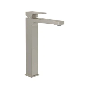 Baterie înaltă pentru lavoar Villeroy&Boch, Architectura Square, cu ventil click-clack, brushed nickel